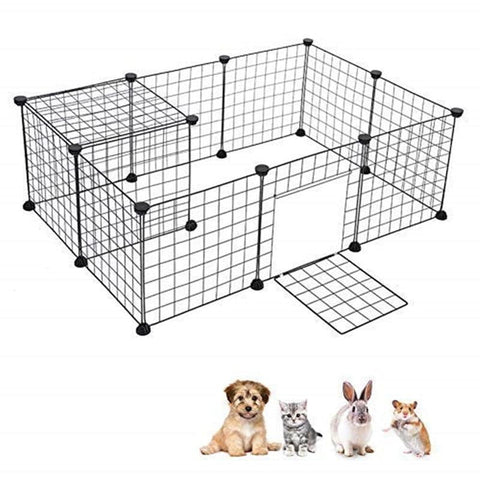 Foldable Metal Exercise Fence Cage Dog Kennel